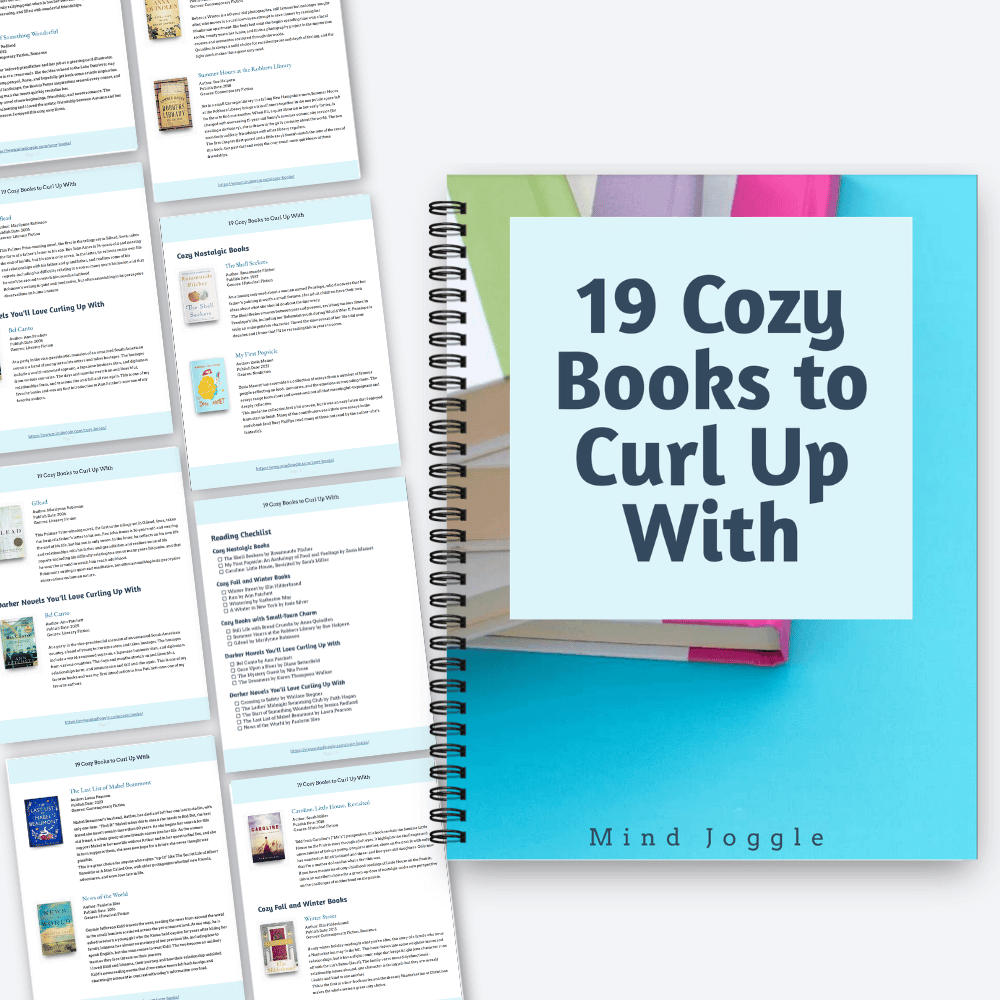 Preview of the printable book list 19 Cozy Books to Curl Up With