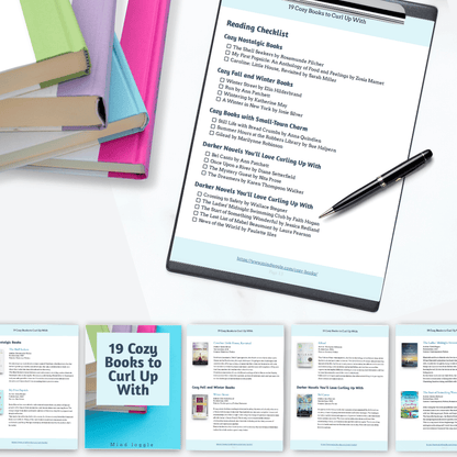 Preview of the printable list and checklist 19 Cozy Books to Curl Up With