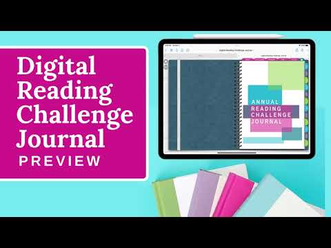 Video tour of the digital reading challenge journal in the GoodNotes app on an iPad.