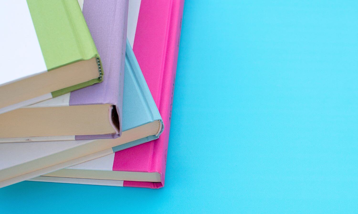 Stack of brightly colored books
